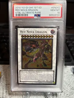 Red Nova Dragon STBL-EN042 1st Edition-Ultimate Rare YuGiOh PSA 10 GEM MINT - Image 1