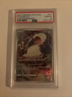 Snorlax 077/071 Dark Phantasma Graded PSA 10 Gem Mint Japanese Pokemon Card - Image 1