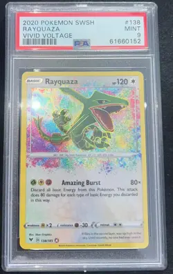 Pokemon TCG SWSH Vivid Voltage Rayquaza Card 138/185 PSA 9 - Image 1