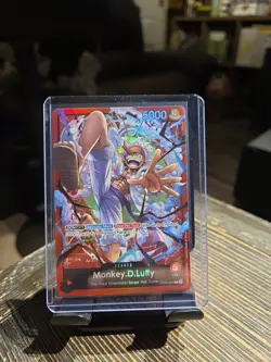 Near Mint One Piece TCG Monkey.D.Luffy ST21-001 Gear 5 Foiled NM Leader Card - Image 1