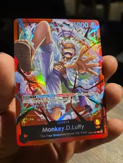 Near Mint One Piece TCG Monkey.D.Luffy ST21-001 Gear 5 Foiled NM Leader Card - Image 3