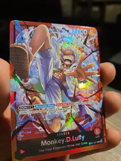 Near Mint One Piece TCG Monkey.D.Luffy ST21-001 Gear 5 Foiled NM Leader Card - Image 4