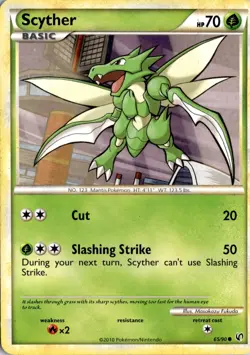 Scyther (65) 65/90 Undaunted Pokemon Card TCG - Image 1