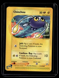 Chinchou 071/147 Aquapolis Common English Pokemon Card - Image 1