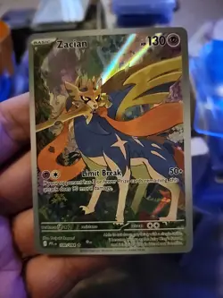 Pokemon TCG Zacian Full Art Ultra Rare Holo Card 100/94 Phantasmal Flames - Image 1