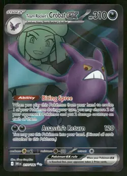 Pokemon Cards Team Rocket's Crobat ex 217/182 Destined Rivals Ultra Rare NM - Image 1