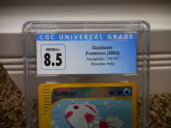 Goldeen cgc 8.5 NM MINT+ REVERSE HOLO Aquapolis 2003 E-Reader 78/147 psa card - Image 2