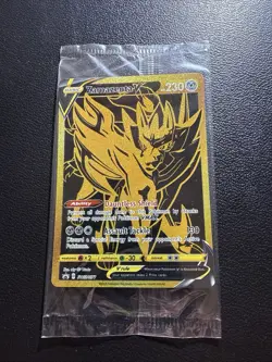 2020 Pokemon TCG Zamazenta V SWSH077 GOLD Black Star PROMO Card - Image 1
