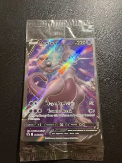2022 Pokemon TCG Mewtwo V SWSH229 Black Star PROMO Card - Image 1