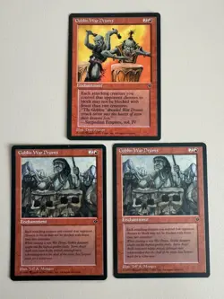Goblin War Drums 3er Set V1 1x V4 2x MTG - Fallen Empires - ©1994 NM/EX - Image 1