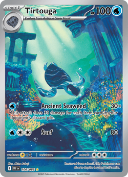 Pokemon TCG Tirtouga 106/086 Illustration Rare Scarlet & Violet Black Bolt NM/M - Image 1