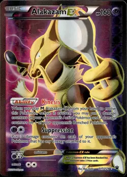 ALAKAZAM EX 117/124 RARE ULTRA FATES COLLIDE POKEMON - Image 1