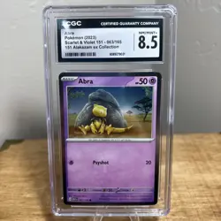 Pokemon TCG Abra Scarlet & Violet 151 063/165 Cosmos Holo CGC 8.5 - Image 1