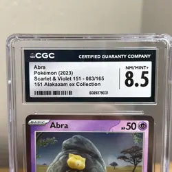 Pokemon TCG Abra Scarlet & Violet 151 063/165 Cosmos Holo CGC 8.5 - Image 2