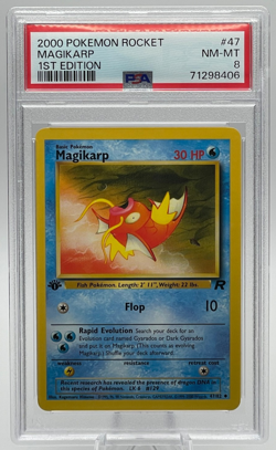 2000 POKEMON ROCKET #47 MAGIKARP 1ST EDITION PSA 8 NM-MT - Image 1