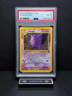 1999 Pokemon Fossil Holo Gengar #5 PSA 4 - Image 1