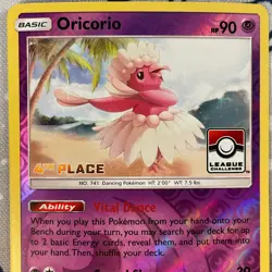 Oricorio 55/145 4th Place Pokemon League Promo Sun & Moon Pokemon Card NM - Image 2