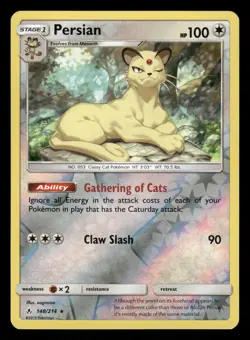 Persian 148/214 NM Rare Reverse Holo Unbroken Bonds 2019 Pokemon TCG - Image 1