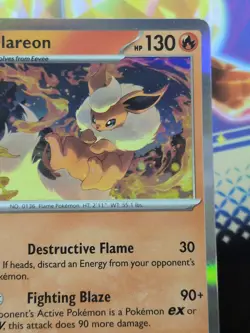 Pokemon TCG Scarlet & Violet 151 Flareon 136/165 Rare NM/M Holo - Image 3