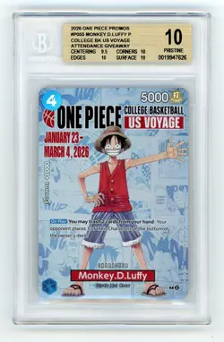 Monkey D. Luffy BGS 10 Pristine 2025 One Piece Promo US Basketball #P055 - Image 1