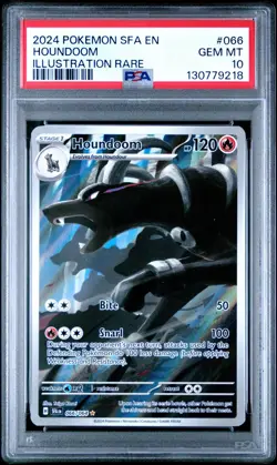Pokemon TCG PSA 10 Houndoom 066/064 Illustration Rare Shrouded Fable - Image 1