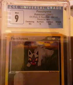 Poochyena CGC 9 MINT SUBS REVERSE HOLO EX Ruby & Sapphire E-Reader 65/109 2003 - Image 2