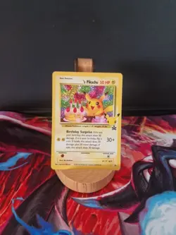 Pokemon Pikachu TCG Celebrations Birthday 24 Holo Black Star Promo Card NM - Image 2