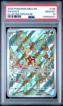 Shuckle PSA 10 English Pokemon Card 136/132 Mega Evolution 2025 IR - Image 1