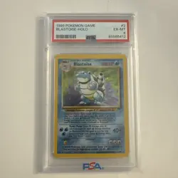 Pokemon TCG Blastoise Card #2 PSA 6 - Image 1
