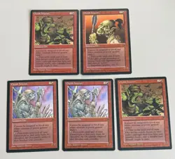 Orcish Veteran kompl. Set V1-3 + V1+3 2x MTG - Fallen Empires - ©1994 NM/EX - Image 1