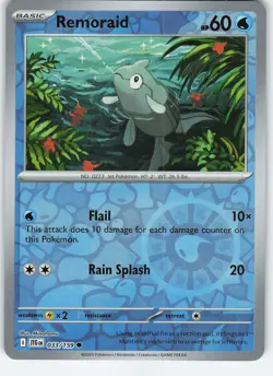 Remoraid 033/159 Common Reverse Holo SV09: Journey Together NM Pokemon - Image 1