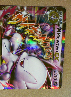 Pokemon M Mega Mewtwo EX Ultra Rare Holo TCG Card 64/162 - Image 3