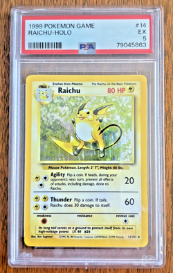 1999 Pokemon Base Set - Raichu Holo (14/102) - PSA 5 - Image 1