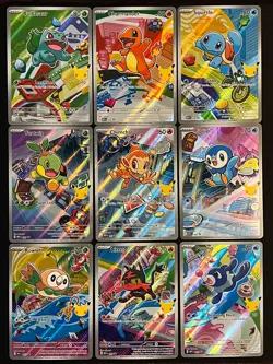 Pokemon First Partner Illustration 30th Anniversary Promo Complete 9 Card Set NM - Image 1