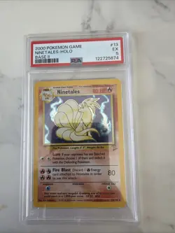 2000 Pokemon Game Ninetales Base Set 2 Holo 013/130 PSA 5 SWIRL - Image 1