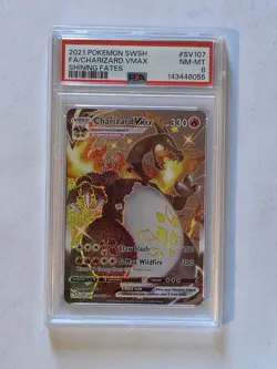PSA 8 Pokemon Charizard VMAX Shining Fates Shiny Vault SV107/SV122 Holo - Image 1