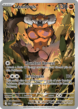 Pokemon TCG Landorus 131/086 Illustration Rare Scarlet & Violet Black Bolt NM/M - Image 1