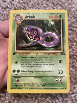 Vintage Arbok 1st Edition Pokemon TCG Fossil Set 31 NM+/M - Image 1