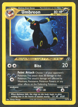 Pokemon TCG: Umbreon 13/75 Neo Discovery WoTC Holo Rare Amazing Swirl LP - Image 1