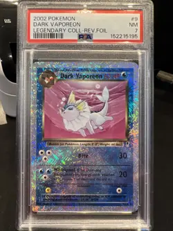 2002 Pokemon Legendary Collection Dark Vaporeon Reverse Holo #9/110 PSA 7 - Image 1