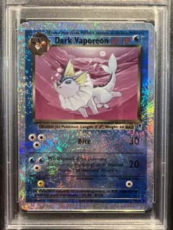 2002 Pokemon Legendary Collection Dark Vaporeon Reverse Holo #9/110 PSA 7 - Image 2