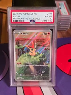 2025 POKEMON SVP EN-SV BLACK STAR PROMO #208 VICTINI PSA 10 - Image 1