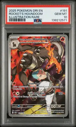 Team Rocket's Houndoom 191/182 Illustration Rare Destined Rivals English PSA 10. - Image 1