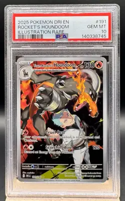 Team Rocket's Houndoom 191/182 Illustration Rare Destined Rivals English PSA 10. - Image 1