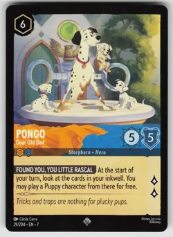 Pongo - Dear Old Dad Super Rare Archazia's Island 29/204 Disney Lorcana - Image 1