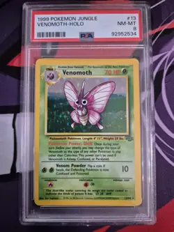 Pokemon TCG Venomoth Holo Card 13/64 JUNGLE PSA 8 WOTC Vintage Graded NM MT - Image 1