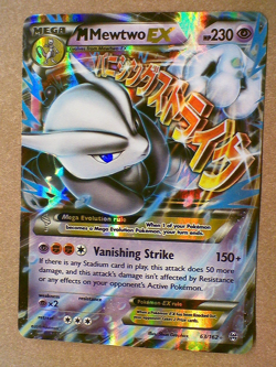 Pokemon M Mega Mewtwo EX Ultra Rare Holo TCG Card 63/162 - Image 1