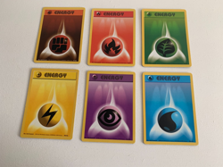 POKEMON ENERGY CARDS X 6, BASE SET 1999 WOTC. - Image 1