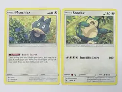 Snorlax 50/68 & Munchlax 173/236 2x Pokemon Cards 2019 NM - Image 1