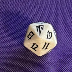 MTG Magic the Gathering White Coldsbap d20 CCG single die. - Image 1